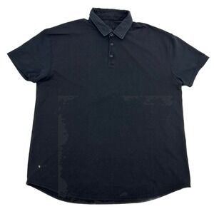 BYLT Drop Cut Lux‎ Shirt Men's XXL 2XL Black Short Sleeve Polo